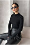 Women's Finger-Through Detailed Corded Fabric Bodysuit - 3