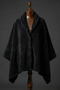 Snap Fastener Premium Shoulder Shawl Poncho - Black - 2