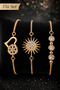 Rose Gold Color Steel Zircon Stone Women's Bracelet 3-Piece Gift Set