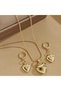 Gold Plated Heart Necklace and Earrings Set Gift for Lover Gift for Mother - 2