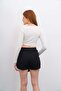 Women's Black Cross-Tie Mini Skirt with Shorts - 5