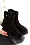 Shoes Zippered Genuine Leather Black Suede Daily Stylish Comfortable Women's Boots with Processing Detail - 4
