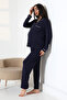 Navy Blue Maternity Pajama Set - 4