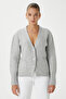 Women's Alexa Tok Textured Gray Pocket Cardigan - 2