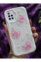 Samsung Galaxy A51 Compatible Pink Bow & Pearl Detailed Glittery Epoxy Phone Case