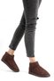 Women's Short Boots with Fur Lining, Brown Suede. - 3