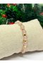 Natural Pink Quartz Stone Bracelet – Handmade Natural Stone Bracelet with Steel Detail - 5