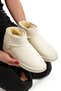 Shoes Faux Fur Detailed Inside Faux Leather Beige Color Suede Comfortable Stylish Short Women's Boots - 3