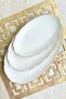 Aura Gold 2-Piece 30 cm Premium Porcelain Large Size Boat Presentation Plate Serving Set (Gold) - 4