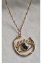 Stainless Steel Chain Black Eye Plate Necklace-Gold - 2