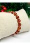 Natural Red Agate Stone Bracelet – Handmade Natural Stone Bracelet with Steel Detail - 5