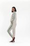Women's Stone Color Striped Tracksuit Set (with Plus Size Option) - 2