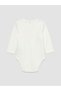 Giyçık Storeden Ecru Embroidered Baby Girl Snap-On Bodysuit and Leggings - 3