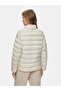 Long Sleeve Zippered Inflatable Beige Coat - 3