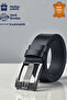 Men's Dark Navy Blue Thick Tongue 4.5 cm Leather Sports Belt 1801312 - 2