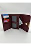 Women's Clamshell Claret Red Wallet with Multi-Compartment Card Holder Detail - Special Series - 4