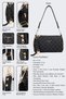 Women’s Black Monogram Leather Lock Charm Detail Hand, Shoulder and Crossbody Bag Alice - 6