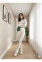 Slit Striped Crop-Pants Knitwear Set - 3