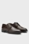 Men's brown genuine leather classic lace-up shoes - baron