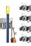 4 PCS Mop Broom Holder Wall Mount - Mop Holder Self Adhesive No Drilling Super Anti-Slip Bro