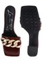 Women Espresso Metal Chain Detail Patent PU Sandal - 5