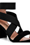 Women Black Recycled Micro Suede Block Sandals - 4