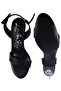 Women Black Clear Stiletto Lace Up Sandal - 5
