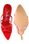 Women Red High Heel Pointed Toe Sandals - 5