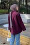 Bow Detailed Trench Coat Plum - 4