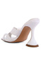 Women White Intertwined Toe Ring Heeled Sandals - 3