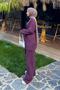 Tie Detail Double Suit Burgundy - 2