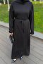 Stone Detailed Hijab Dress Black - 3
