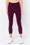Women Sportswear Fit Training Capri Leggings, Burgundy