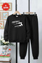 3 Thread Thick Sh Fleece-Lined Crew Neck Football Print Detailed Boys' Tracksuit Set