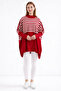 Women's Slit Red Poncho Sweater Cp0001