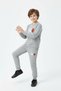 3 Thread Thick Sh Fleece-Lined Crew Neck Bro Basketball Print Detailed Boys' Tracksuit Set - 4