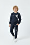 3 Thread Thick Sh Fleece-Lined Crew Neck Game Pulse Print Detailed Boys' Tracksuit Set - 3