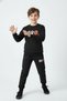 3 Thread Thick Sh Fleece-Lined Crew Neck Bro Basketball Print Detailed Boys' Tracksuit Set - 4