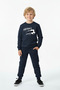 3 Thread Thick Sh Fleece-Lined Crew Neck Football Print Detailed Boys' Tracksuit Set - 2