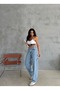 Street Style Blue Double Buckle Baggy with Caliper Pockets - 2