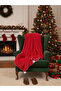 Christmas Themed Shepherd Stitched Snowflake Pompom Detailed Red Wellsoft Blanket