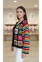 Hand Knitted Motif Design Women's Cardigan