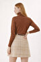 Women's Tan Turtleneck Knit Sweater - Dk0001 - 3