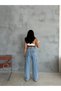 Street Style Blue Double Buckle Baggy with Caliper Pockets - 3