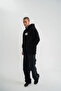 Unisex Hooded Long Sleeve Patched Embroidered Sweatshirt - Black