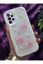Samsung Galaxy A23 Compatible Pink Bow & Pearl Detailed Glittery Epoxy Phone Case - 6