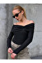 Women's Madonna Collar Ring Detail Black Blouse