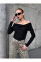 Women's Madonna Collar Ring Detail Black Blouse - 6