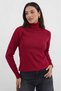 Women's Burgundy Turtleneck Knit Sweater - Dk0001