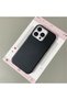 iPhone 16 Pro Compatible Black Leather Textured Silicone Protects Camera Shock-Absorbing Case